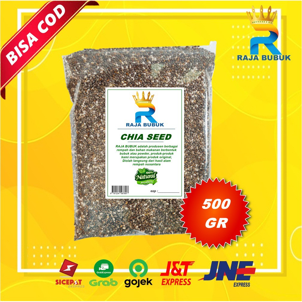 

CHIA SEED KUALITAS PREMIUM RAJA BUBUK ISI 500 GRAM