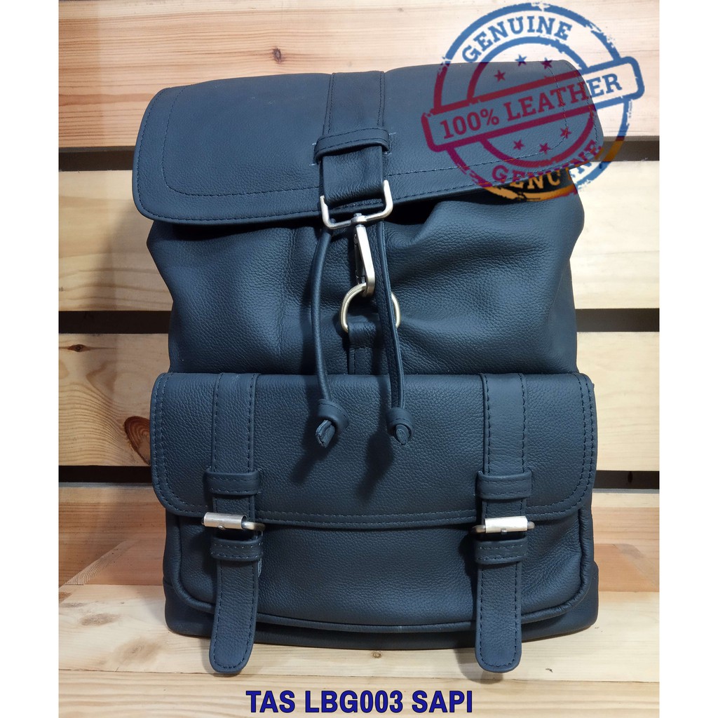Bikers Backpack LBG003 Kulit Sapi [ 100% KULIT ASLI ] - Tas Ransel Kulit