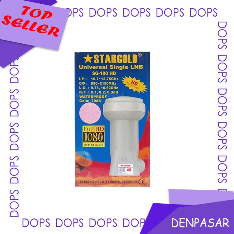 Terlaris LNB Ku Band Stargold SG-100 Single Out Offset DOPS