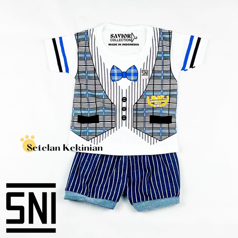 [SK] Setelan Bayi Cowok Set Anak Laki Laki Murah Grosir Baby Cowo Retro Kasual Kekinian Baby Boy Rompi Kancing