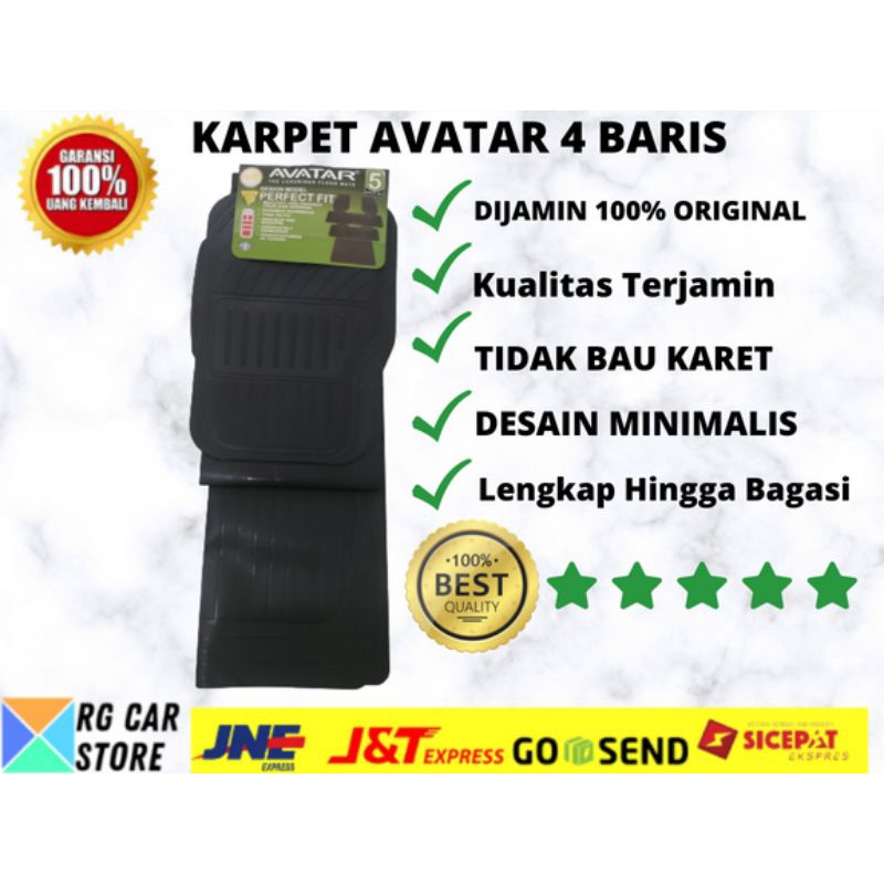 KARPET MOBIL 4 BARIS MEREK AVATAR DIJAMIN SAMPAI BAGASI ORIGINAL BERKUALITAS