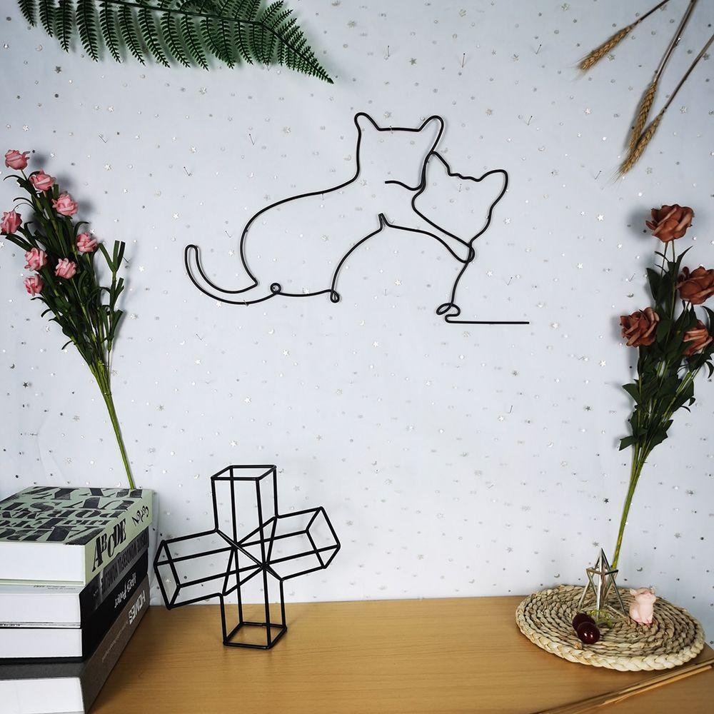 Populer Abstrak Anjing Ornamen Hadiah Wall Decor Patung Sederhana Kerajinan Tangan Kucing