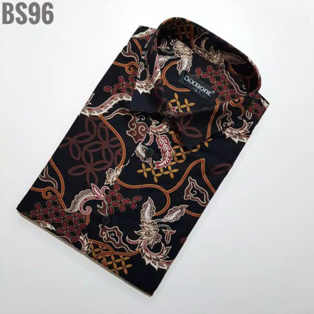 Kemeja Batik Pria Lengan Pendek Bs96 Katun Motif Modern Dixmont Semi Slimfit Premium