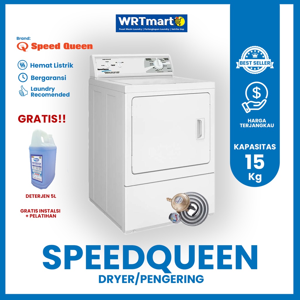 DRYER SPEEDQUEEN 15Kg | MESIN PENGERING SPEEDQUEEN | BERGARANSI | MESIN PENGERING LAUNDRY | DRYER LA