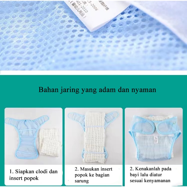 [1KG 65PCS] LBS Clodi Jaring Mesh Diaper Celana Popok Bayi Jaring