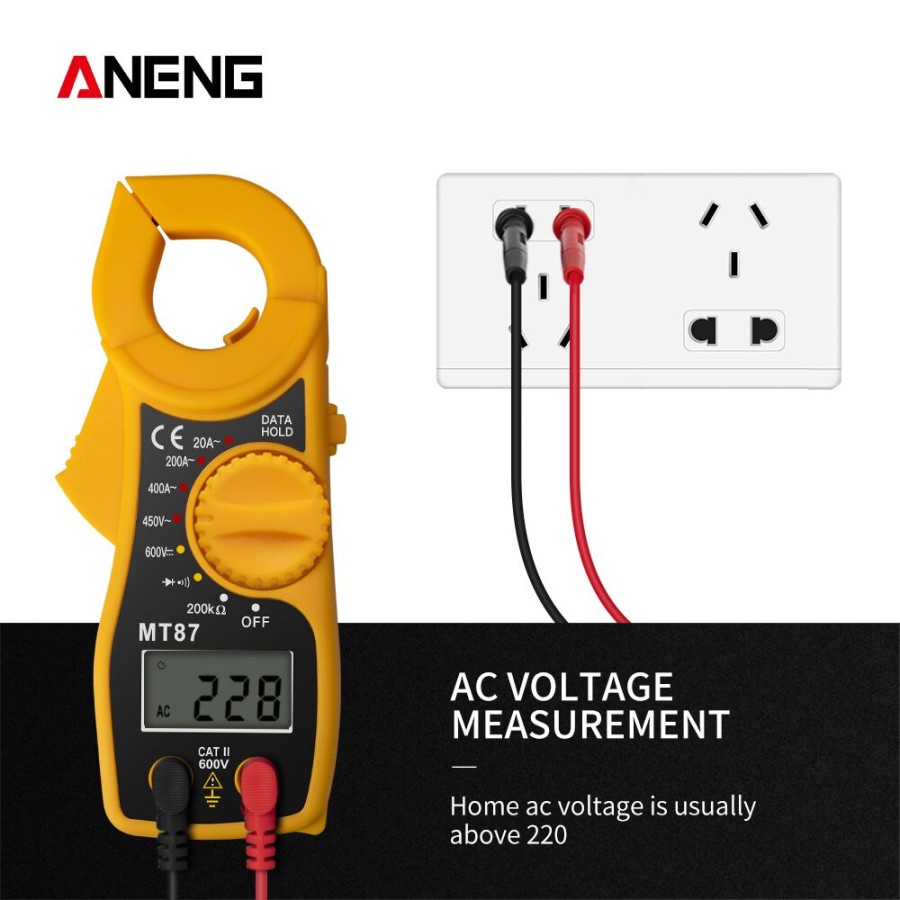 ANENG Tang Amper Digital Plus Multimeter Voltage Tester Clamp MT87