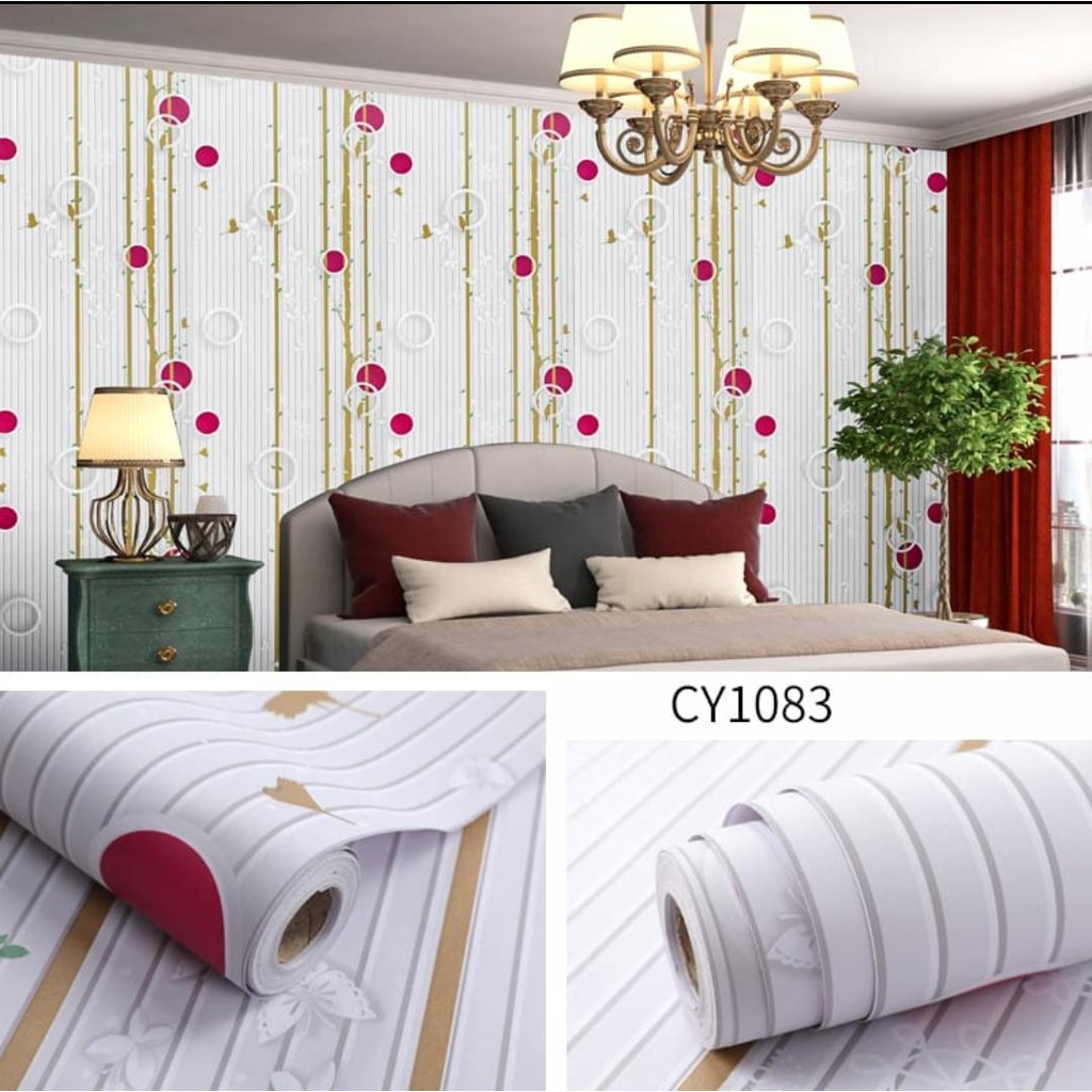 Wallpaper Dinding Kamar Tidur Pol Ungu 10M - Wallpaper Dinding - Wallpaper Stiker Dinding - Wallpaper Ruang Tamu