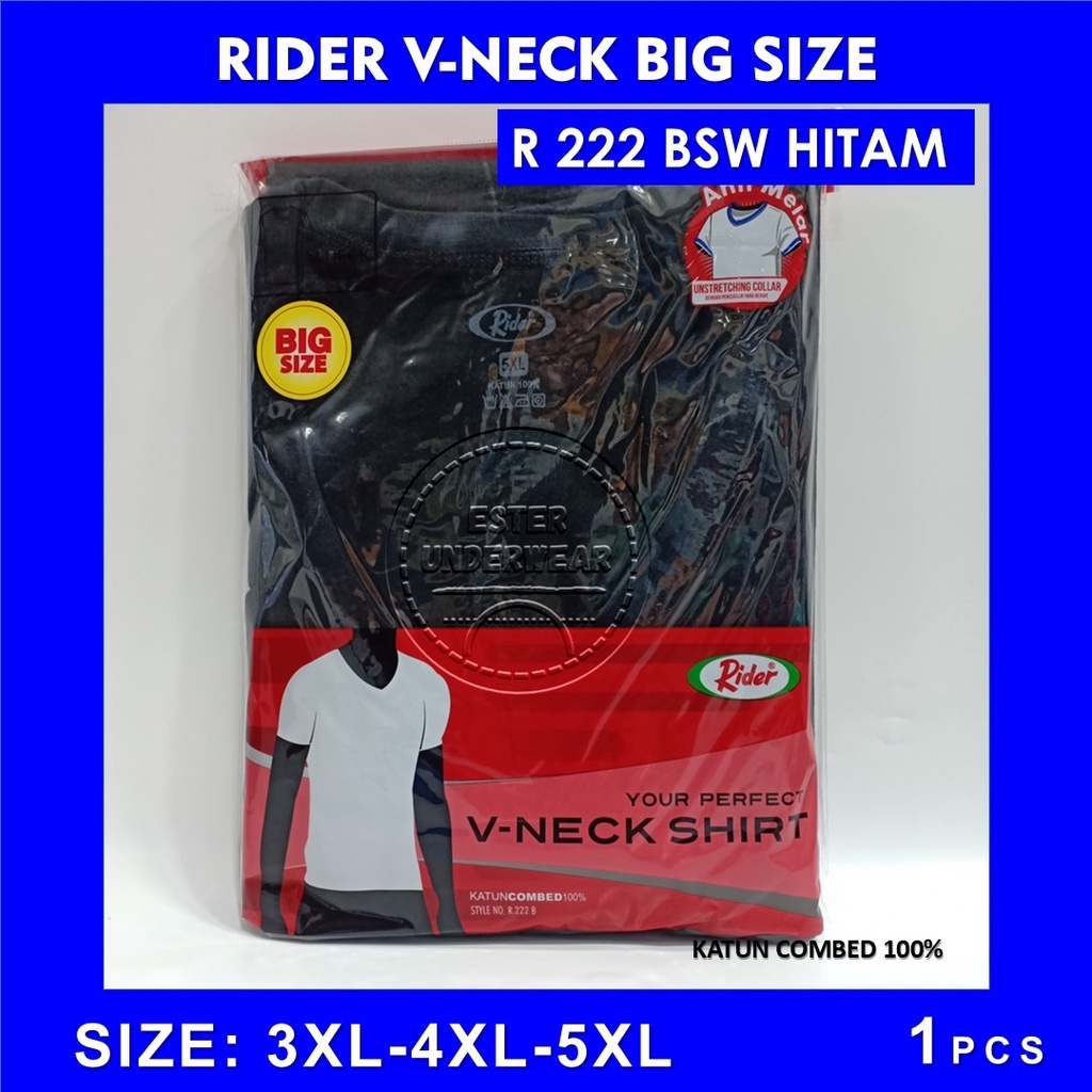 KAOS DALAM PRIA BIG SIZE V-NECK RIDER R 222 BSW ISI 1Pcs