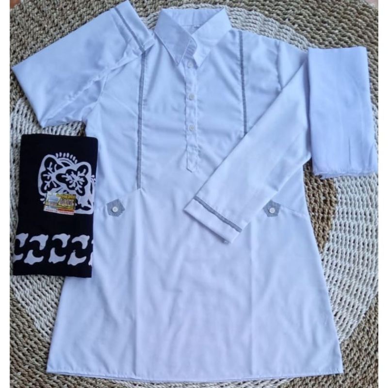 SET TUNIK SANTRI SATU PAKET SETELAN SANTRI PUTRI / TUNIK TOYOBA ATASAN SA2NTRI PUTRI / SARUNG AQIL