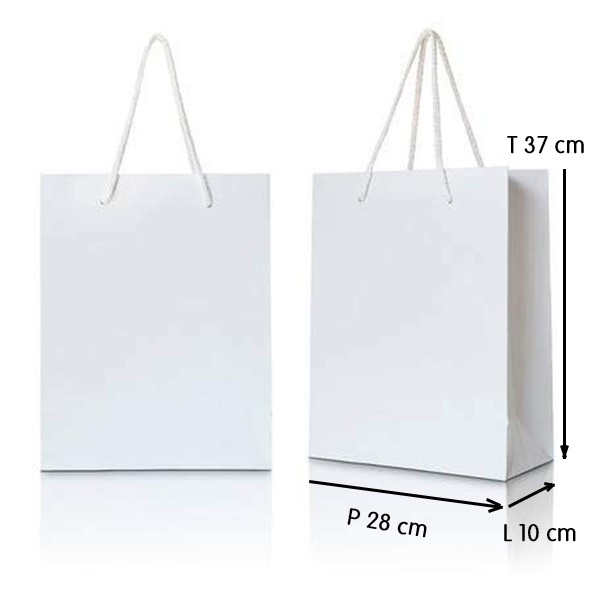 

Paper Bag Ivory 210 gr - Talikur (Putih Polos) (ukuran: 28x10x37 )