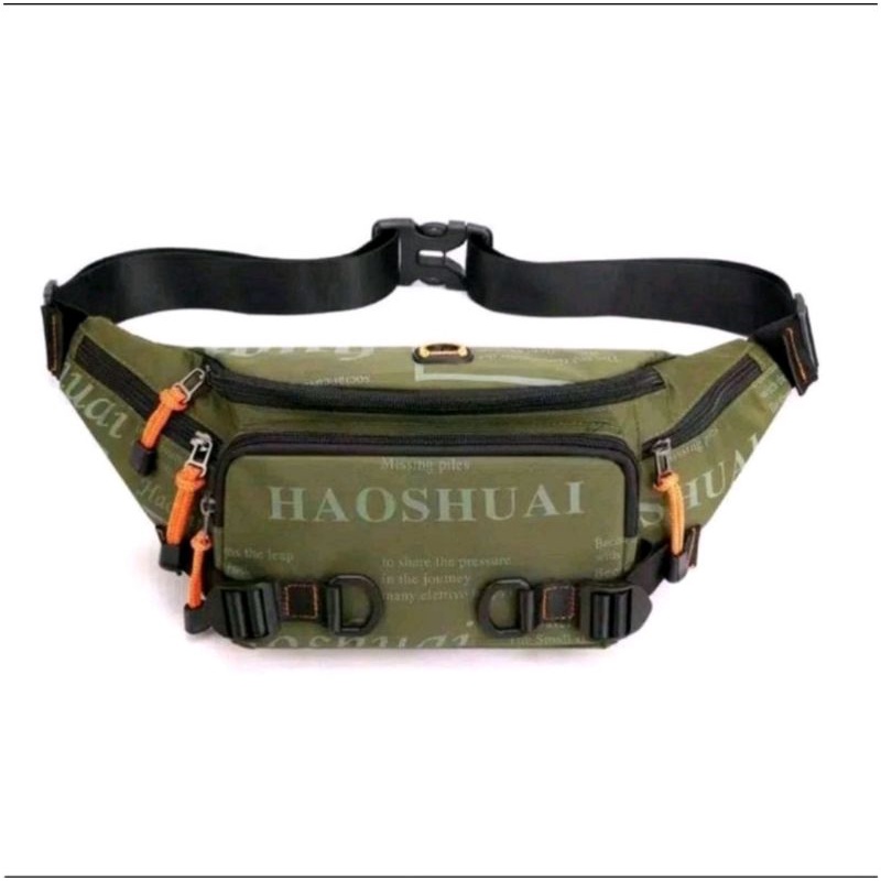 HAOSHUAI 5130 Tas Selempang Pria Waistbag Pria multifungsi importirbag