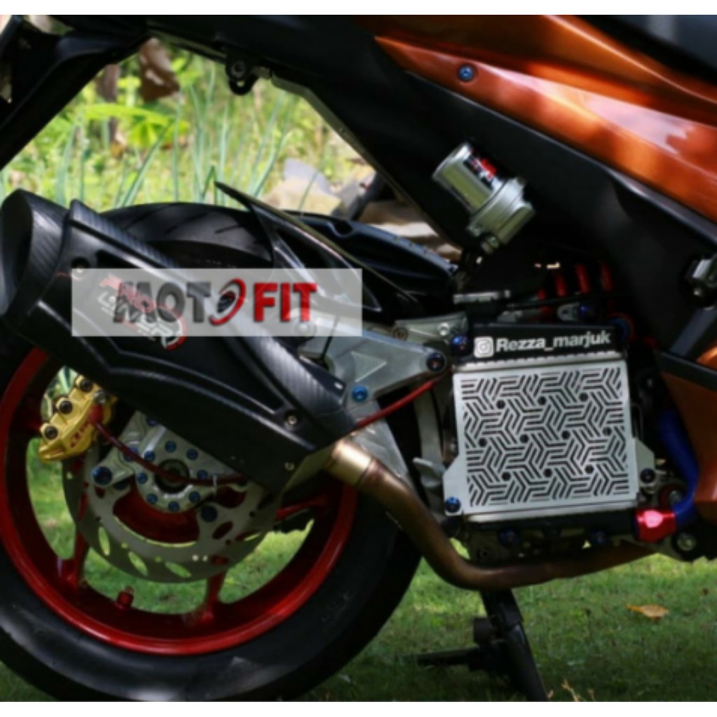 BARU TUTUP Cover Radiator Aluminium CNC LASER CUTTING Motif CUSTOM YAMAHA Aerox Nmax Lexi