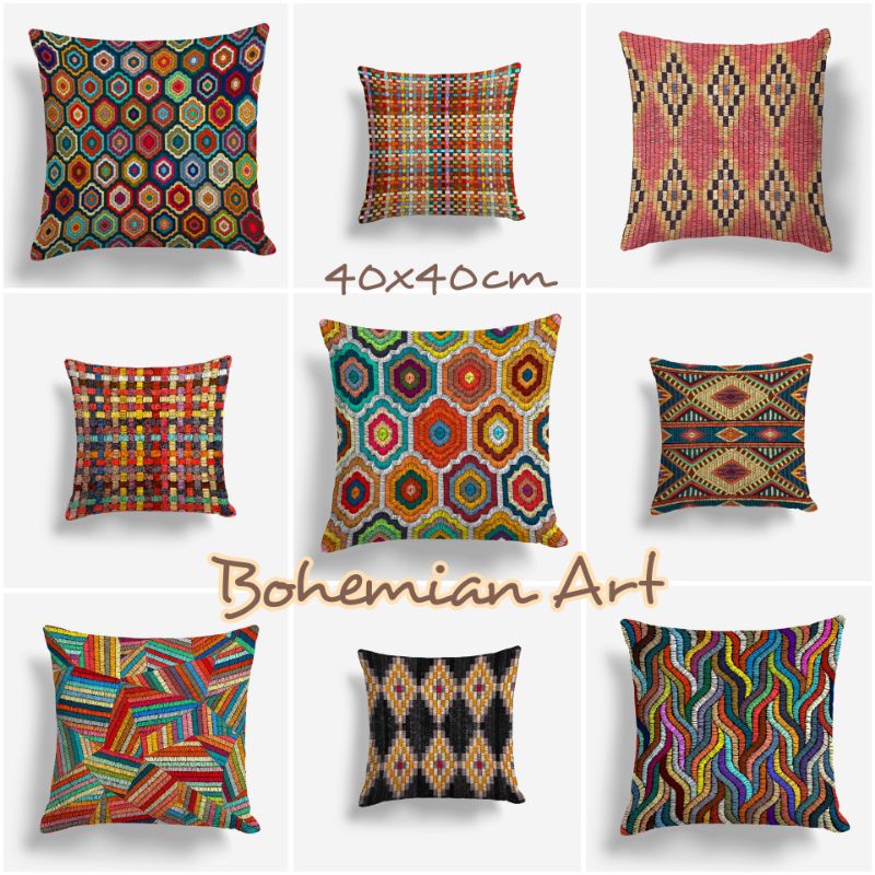 BANTAL SOFA PRINT MOTIF BOHEMIAN ART MULTICOLOR 40X40 CM