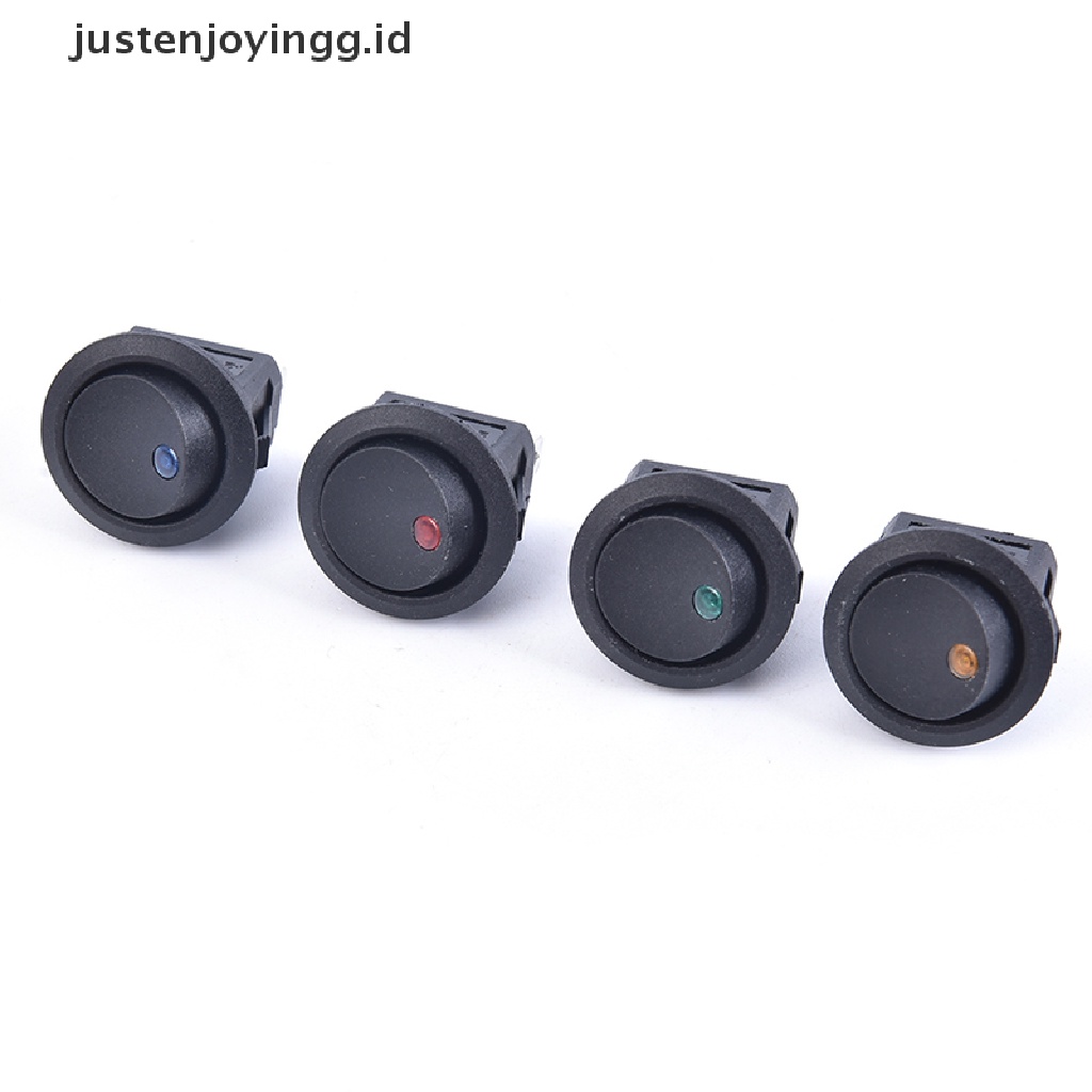 4pcs Saklar Rocker ON / Off 12V 20A Bentuk Bulat Dengan Lampu LED Untuk Mobil / Perahu