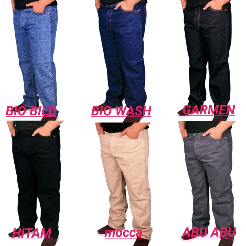 Celana Jeans Jumbo pria Jeans Jumbo Celana Panjang  Pria BB 70-140 Kg Size:33-46