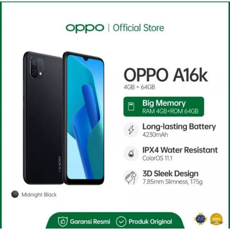 Oppo A16k Ram 4-64 Gb