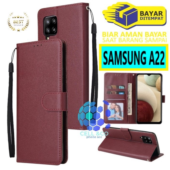 Flip cover SAMSUNG A22 4G NEW 2021 Flip case buka tutup kesing hp casing flip case wallet