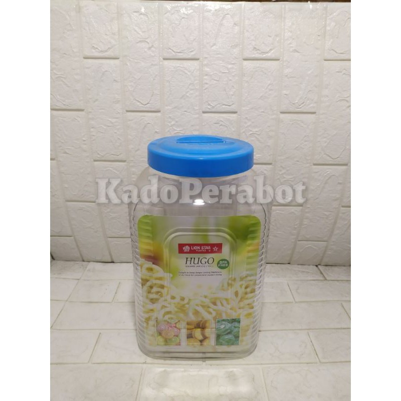 toples cemilan besar - toples keripik tebal - toples hugo kotak 15L