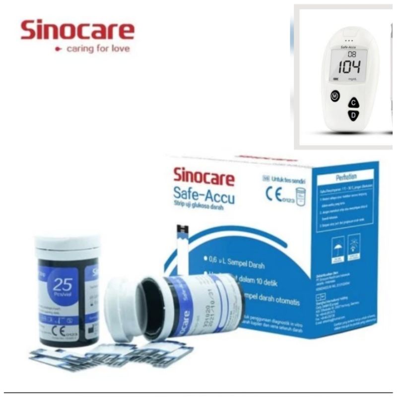 Sinocare  Safe Accu Strip cek gula darah (50 Strip)