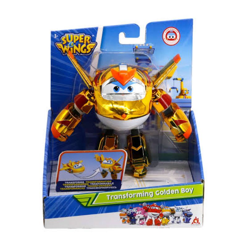 Super Wings Superwings Transforming Golden Boy Mainan Robot Original