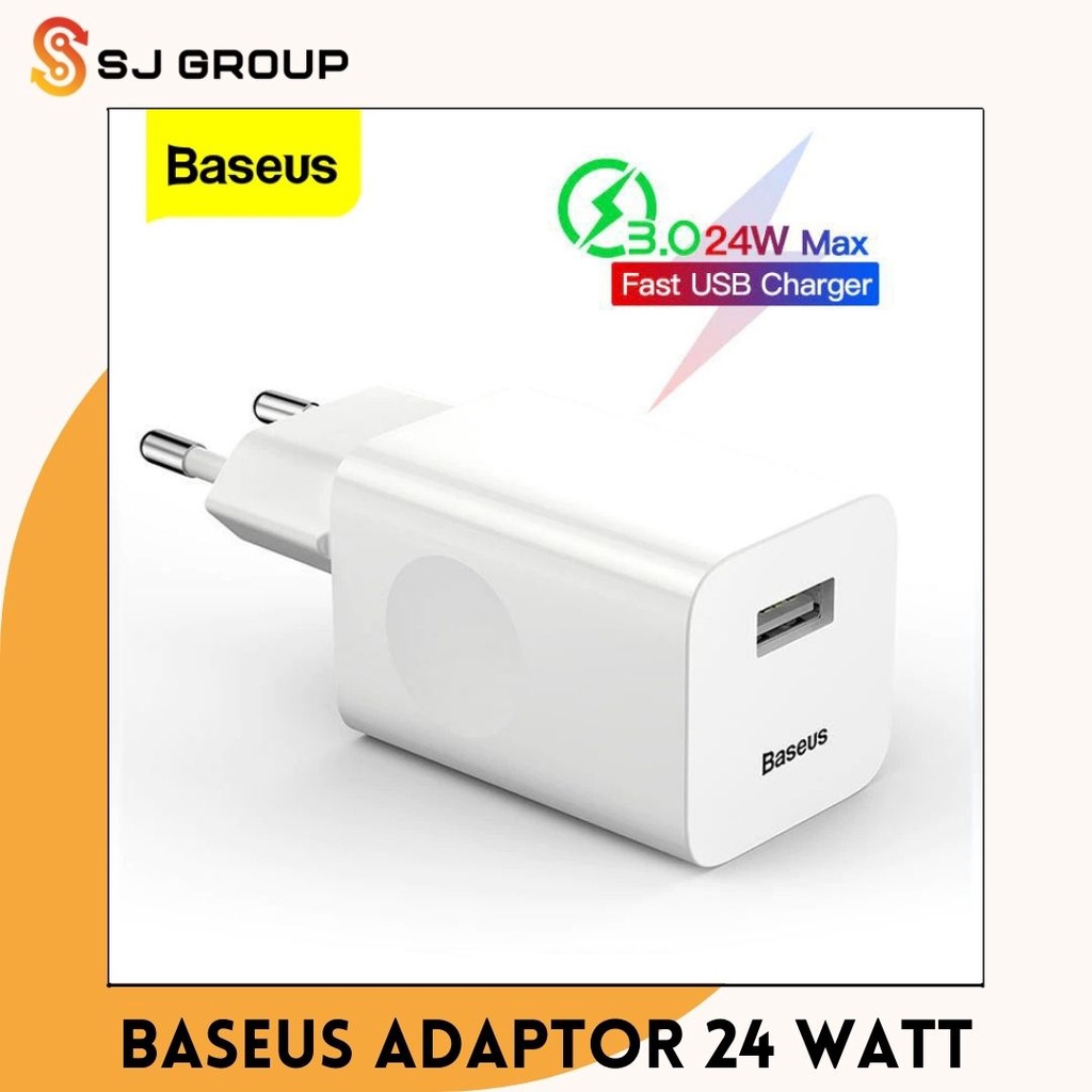BASEUS KEPALA CHARGER 24W QUICK CHARGE QC 3.0 CHARGING ADAPTOR QUALCOM