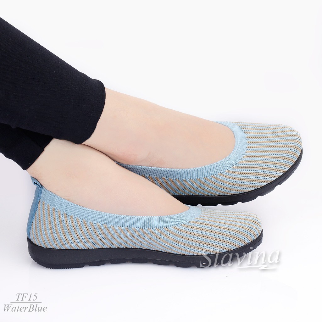 Sepatu Flat Slavina Clarie FlyKnit TF15 WH ELICC N