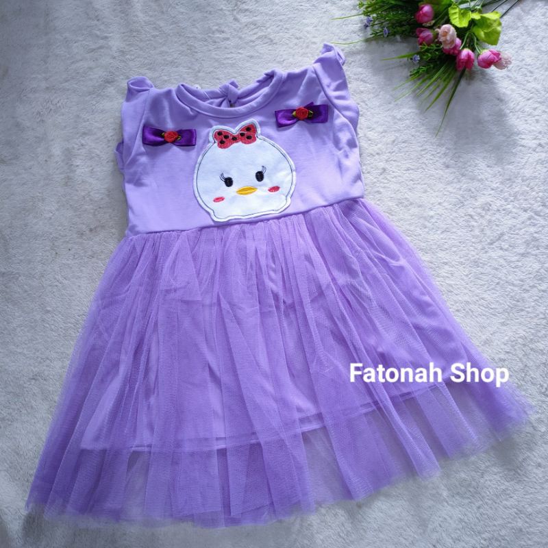 Dress anak 1 2 tahun gaun anak cewek lucu baju rok anak perempuan ungu pink tosca kipo( dress kipokipo )