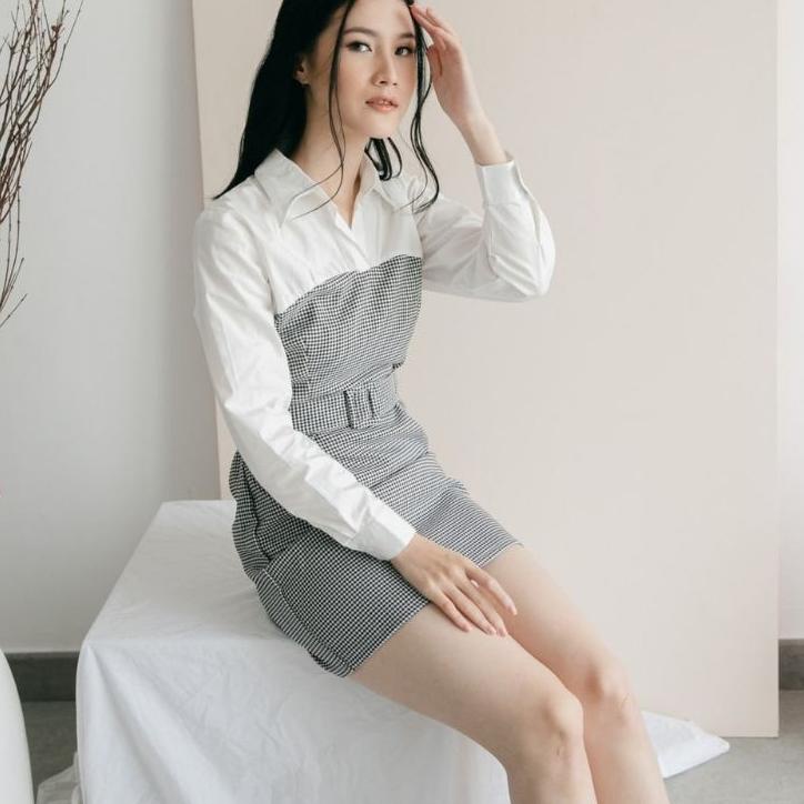 SHOPEE MALL Terbaru Dress Wanita Korea Korean Style Baju Party Pesta Cewek Tangan Panjang Pendek Lon