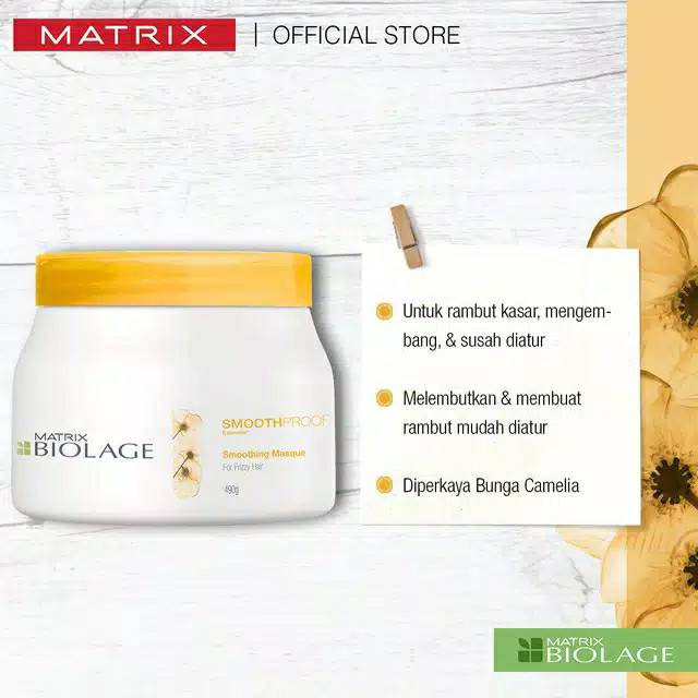 MATRIX MASKER RAMBUT Biolage Smoothproof Mask 490 GR UNTUK RAMBUT SUSAH DIATUR