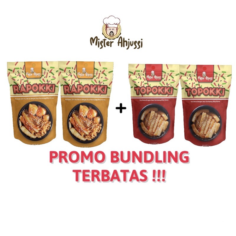 

PROMO BUNDLING MISTERAHJUSSI | TOPOKKI | RAPOKKI | TTEOKBOOKKI | RABOKKI