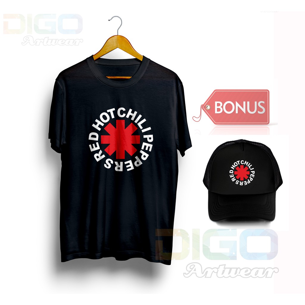 Tshirt kaos red hot chili peppers PREMIUM BONUS TOPI RedHotChiliPeppers / Baju Red Hot Chilli Pepper