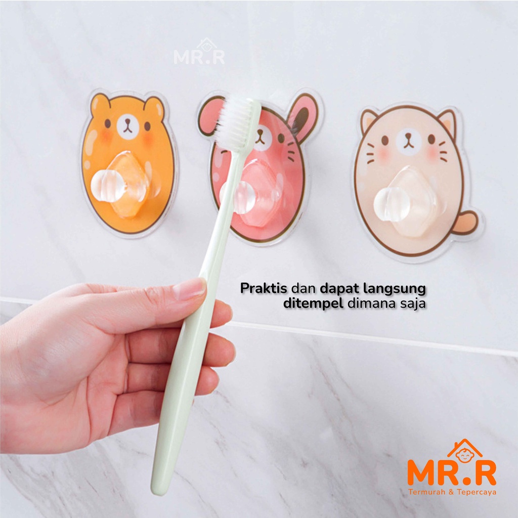 Tempat Sikat Gigi Pulpen Pensil Hook Tempel Dinding Kamar Mandi Gantungan Wastafel ToothBrush Holder