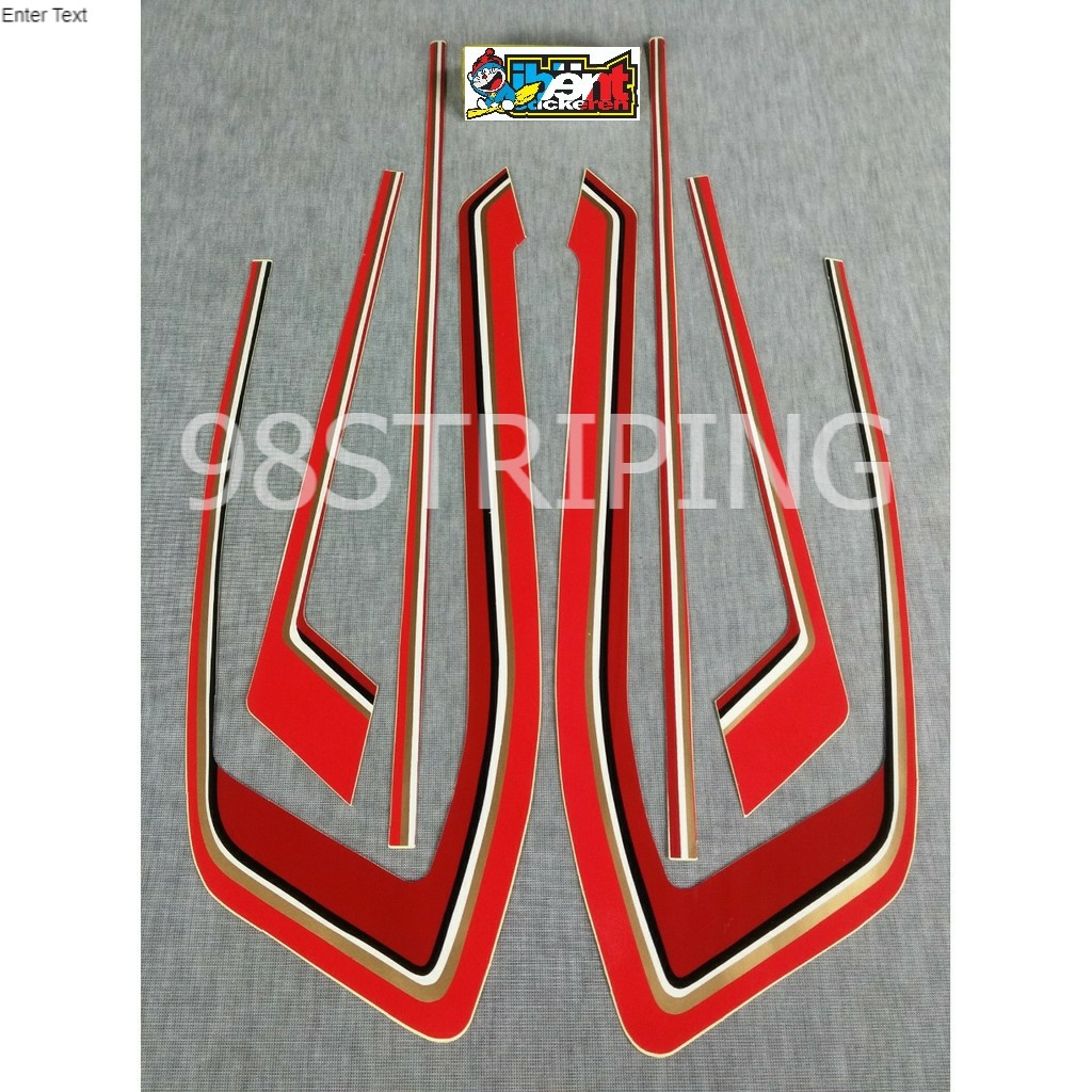 STRIPING HONDA GL PRO PLATINA MERAH TAHUN 1983 STIKER LIS STANDAR ORI