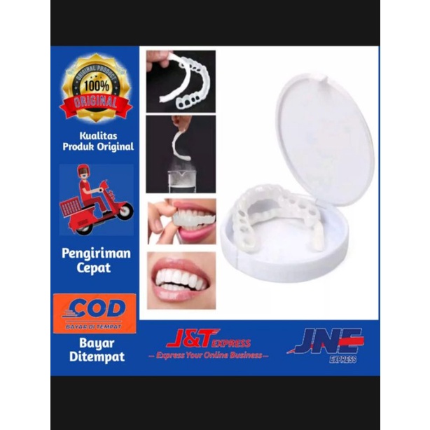 Gigi palsu snap on smile ori 100% satu set atas dan bawah
