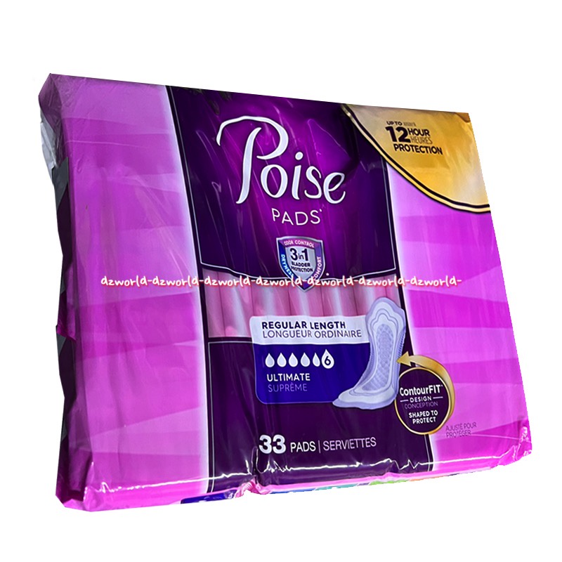 Poise Pad Long Lenght 33pads Pembalut Wanita Pois 12hour Protection Pembalut Bersalin Poisepad 33 pcs