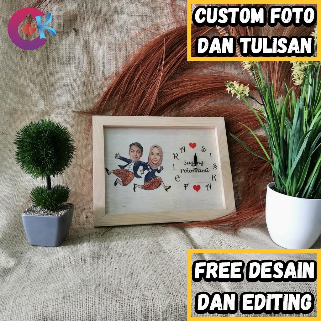 HADIAH ULANG TAHUN ULTAH SUAMI BAPAK PRIA PACAR ANAK COWOK JAM DINDING ELEGAN CUSTOM