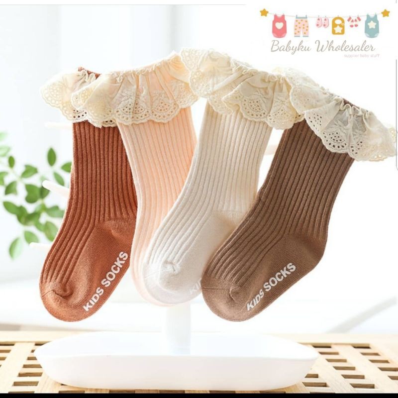 Kaos kaki anak renda panjang / kaos kaki bayi renda