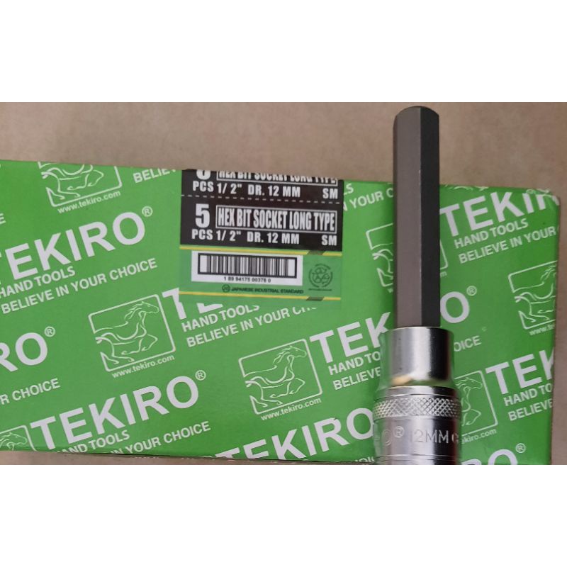 Kunci Sock L / Hex Bit Socket L 1/2 12mm x 100 Tekiro