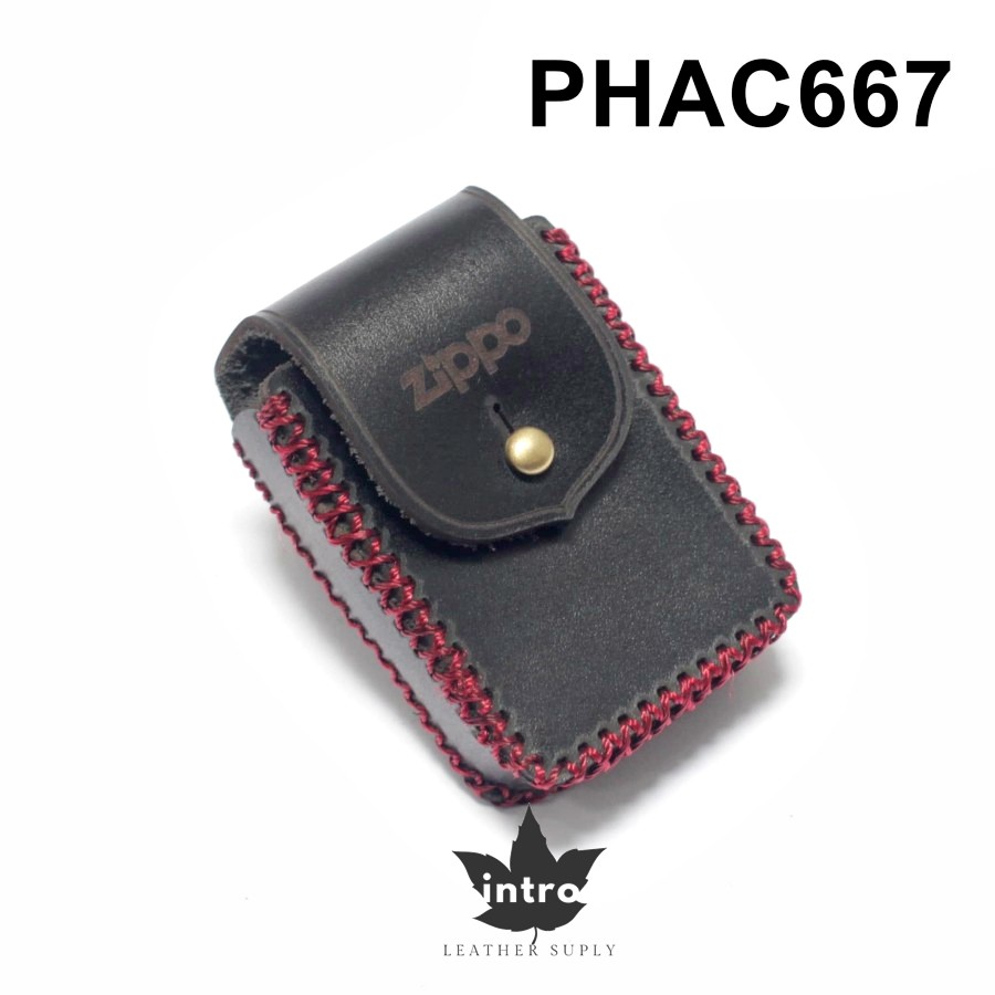Pouch Zippo / Sarung Zippo Kulit / Tempat zippo kulit asli - zippo lighter casehitam - PHAC667