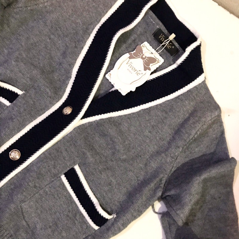 Cardigan Vivorie Grey-Navy | NEW