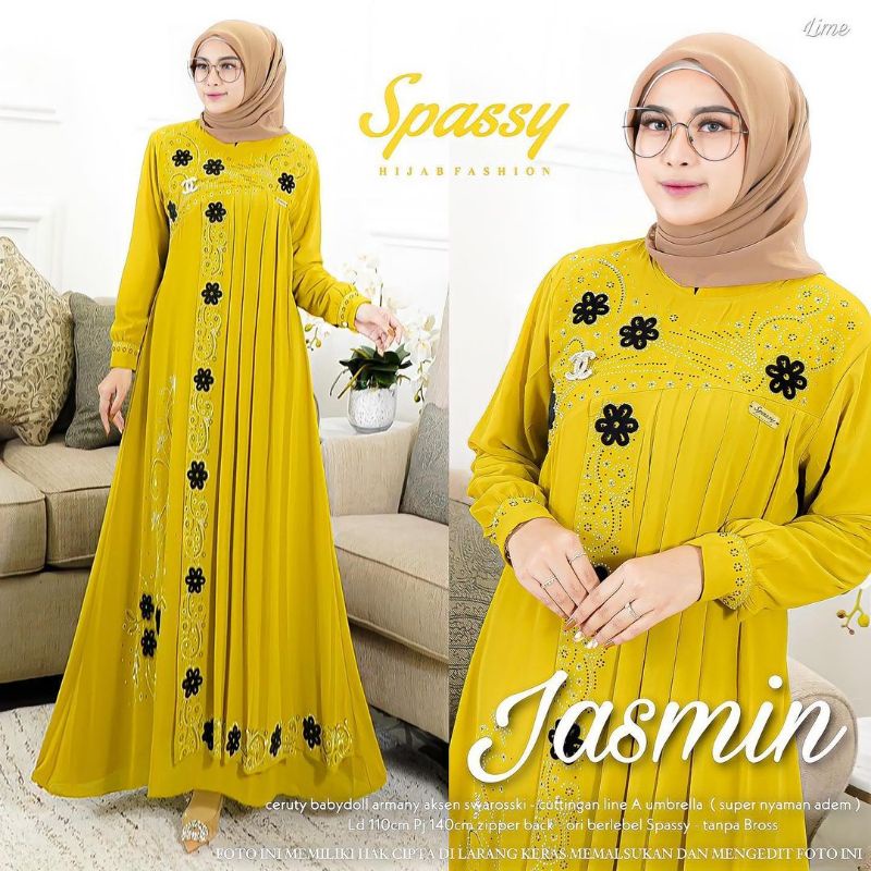 GAMIS JASMIN MAXY SUPER JUMBO+STANDARD Ceruty bordil Cattingan berfuring TERBARU