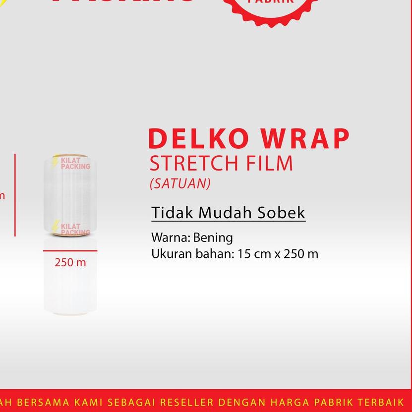 

✫ Stretch Film Bening 15 CM x 250 M Plastik Wrapping Satuan ♖
