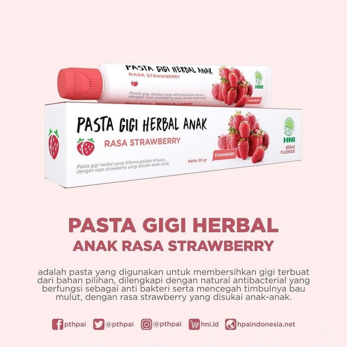 PASTA GIGI HERBAL ANAK STRAWBERRY HNI HPAI