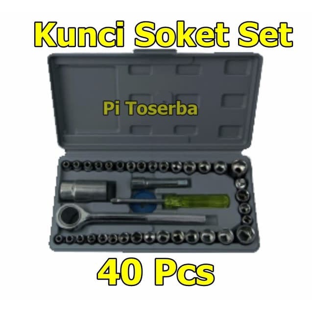 KUNCI SOCKET SET 40 PCs Multipurpose Combination Socket Wrench Set