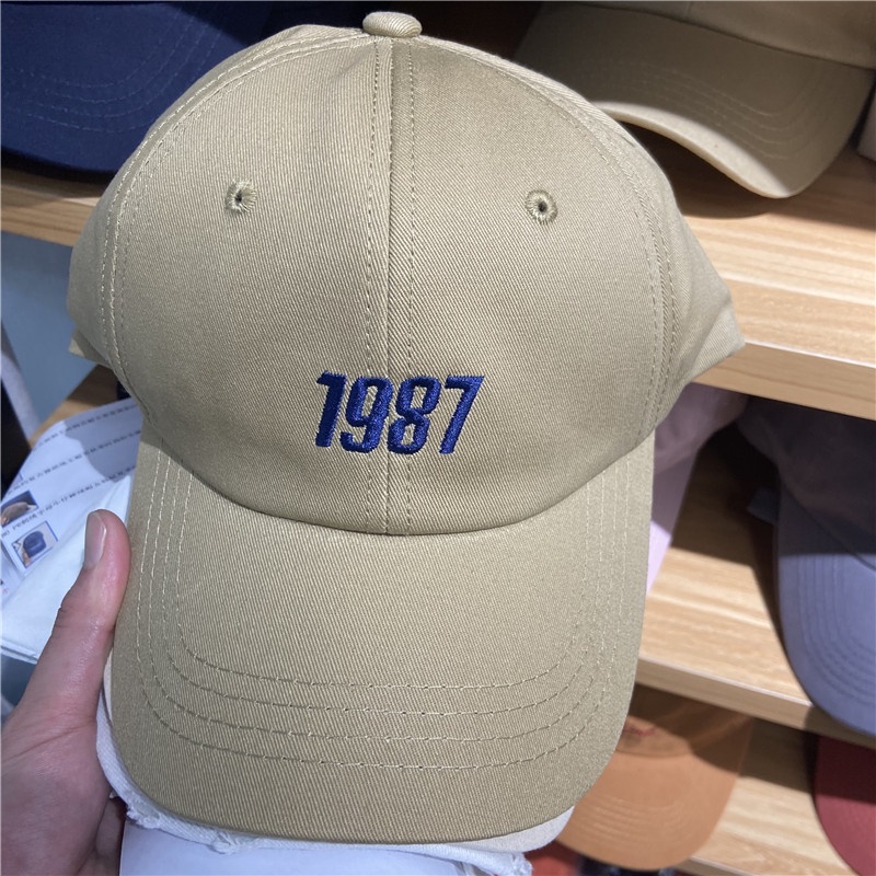 1987 Topi Baseball Casual Desain Alfabet Gaya Korea Untuk Pria / Wanita