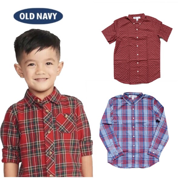 Kemeja anak laki laki Old Navy dan baby GAP. banyak motif. size 18-24m hingga 16y