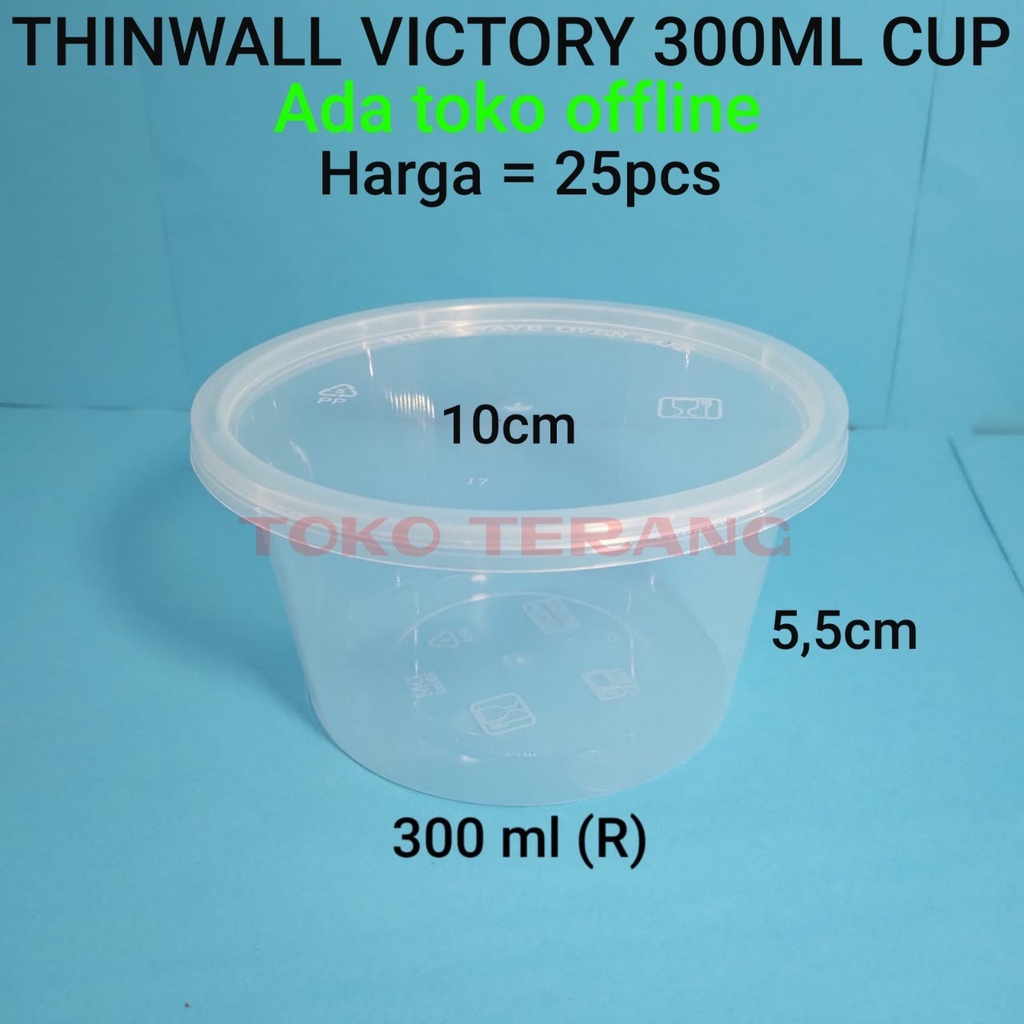Thinwall food container 300ml / Cup salad 300ml/ Cup puding 300ml / Mangkok plastik / Mangkok Bening