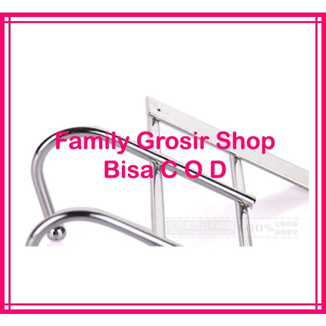 Gantungan Stainless Organizer Rak Dapur 5 Hook