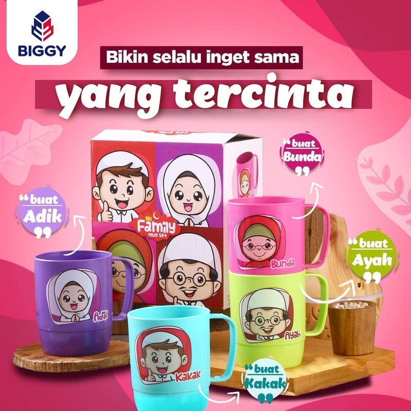 Gelas Mug Family Set 4 Pcs Gelas Mug Family