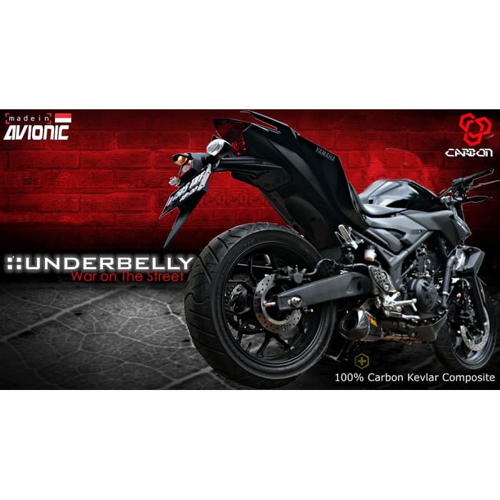 UNDERBELLY Fullcarbon - Avionic knalpot Yamaha R25 / Mt25